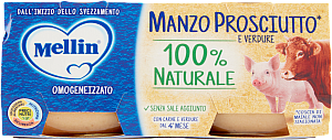 MELLIN OMOGENEIZZATO MANZO E PROSCIUTTO 80G X2