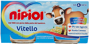 NIPIOL OMOGENEIZZATO ALLA CARNE VITELLO 80GR X2 160 GR